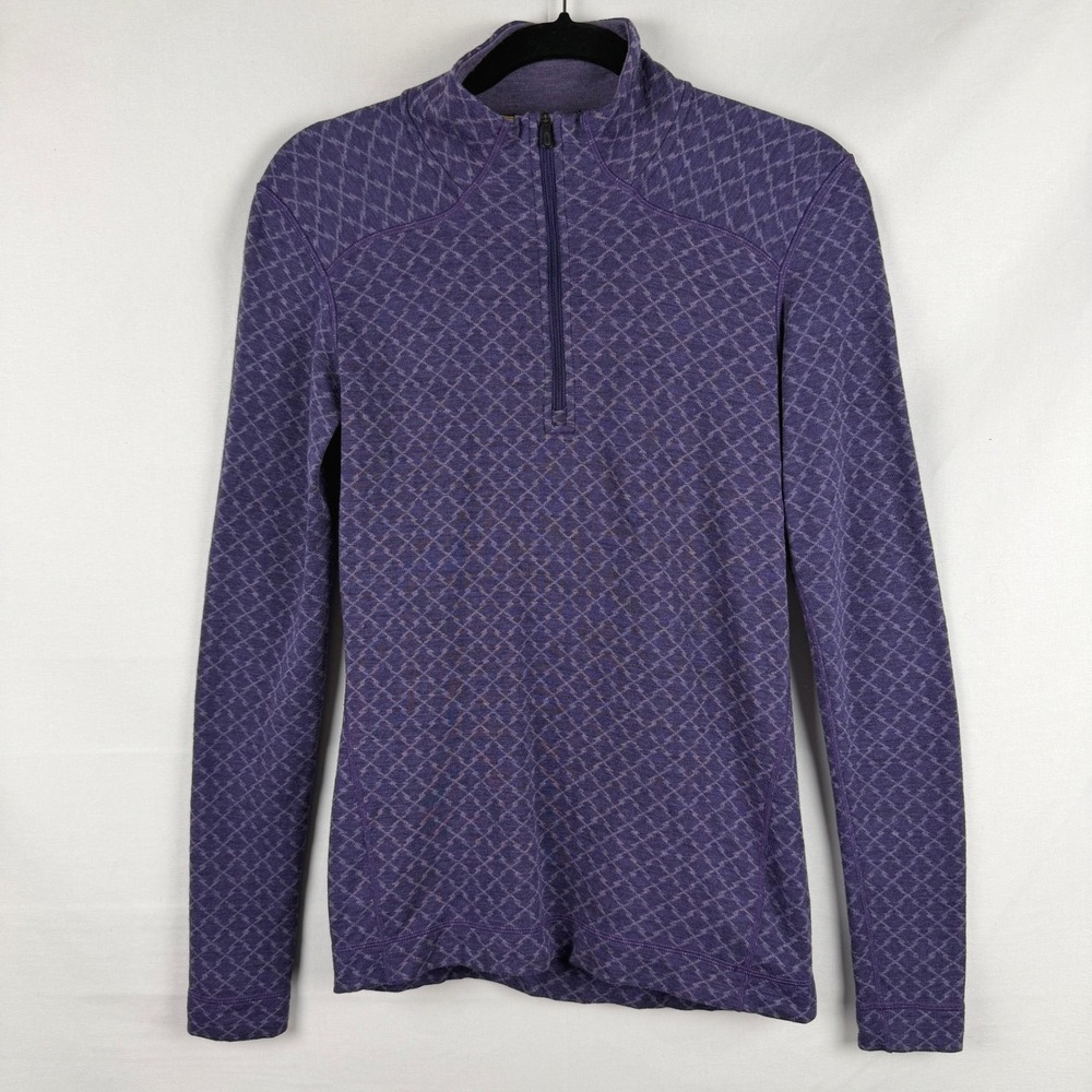 Smartwool Merino Wool 250 Pattern 1/4 Zip Base Layer Size L Gorpcore Apres Ski